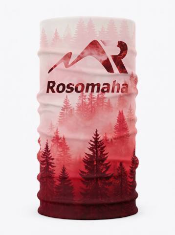Мультибандана Rosomaha (принт "Тайга", красный-белый)