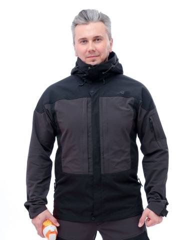 Куртка летняя Softshell "Трек" (черный/серый)
