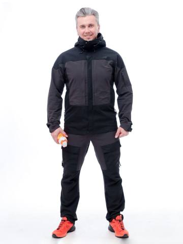 Куртка летняя Softshell "Трек" (черный/серый)