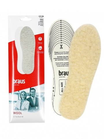 Стельки зимние BRAUS "WOOL" (шерсть+латекс)