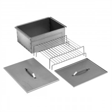 Коптильня двухъярусная с поддоном для сбора жира (380х280х170) сталь 1,5 мм
