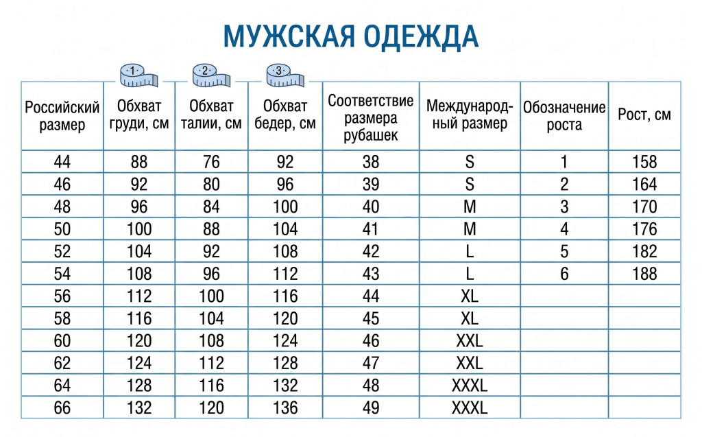 Мужская одежда - измерение 2