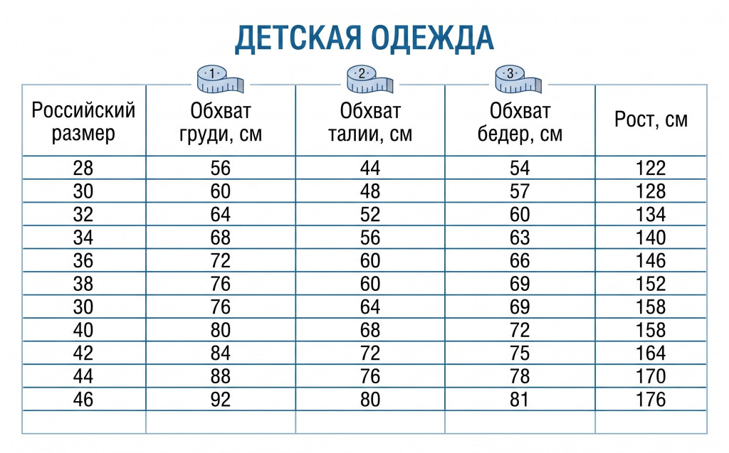 Детская одежда - измерение 2