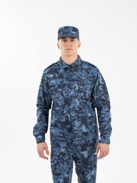 Костюм летний "Мангуст" (рип-стоп смесовый, синяя "цифра")