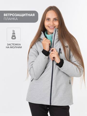 Куртка демисезонная женская "Ирма Н" (серый меланж 10 000)