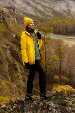 Куртка демисезонная женская 2 в 1 "Онега" (желтый/бирюзовый)