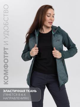 Куртка женская комбинированная Softshell "Кама" (темная бирюза)