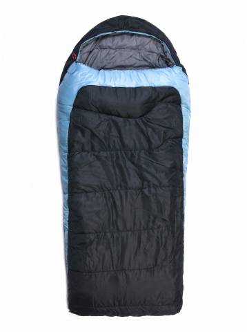 Спальный мешок CAMPUS "ADVENTURE 300SQ R-zip" (черно-голубой) t +9/-8, правый