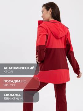 Куртка летняя женская Softshell "Лена" (коралл/бордовый)
