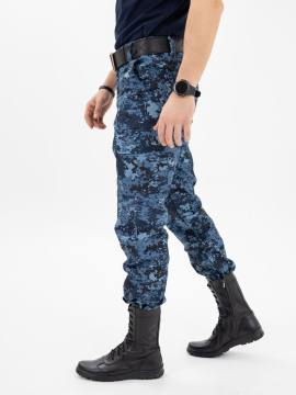 Костюм летний "Бастион" на молнии (рип-стоп смесовый, синяя "цифра")