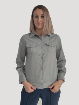 Рубашка форменная женская с длинным рукавом ФСИН (серый)
