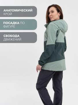 Куртка летняя женская Softshell "Лена" (светлая бирюза/темная бирюза)