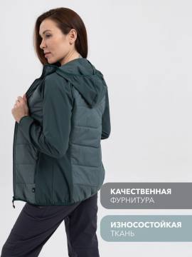 Куртка женская комбинированная Softshell "Кама" (темная бирюза)