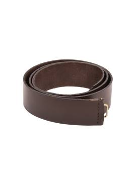 Ремень солдатский натуральная кожа без пряжки (коричневый)