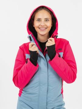 Комбинезон утепленный женский "Кухта" (ярко-розовый/бирюзовый)