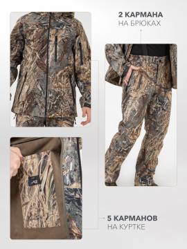 Костюм ветрозащитный "Ирбис Н" (софтшел, лесная расцветка)