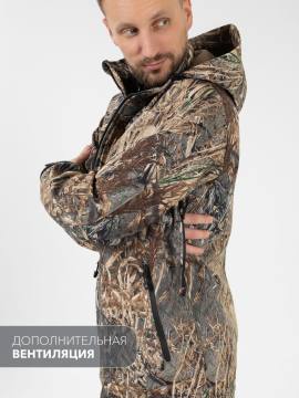 Костюм ветрозащитный "Ирбис Н" (софтшел, лесная расцветка)