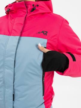 Комбинезон утепленный женский "Кухта" (ярко-розовый/бирюзовый)