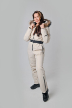 Комбинезон утепленный женский с опушкой "Елань" Н (молочный)