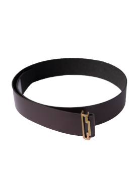 Ремень солдатский иск.кожа без пряжки (коричневый)