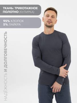 Лонгслив мужской арт.9337 (темно-серый)