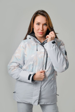 Куртка утепленная женская "Анжа" (светлый камуфляж/светло-серый)