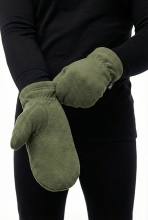 Варежки "Зима" (на флисовом подкладе, оливковый)