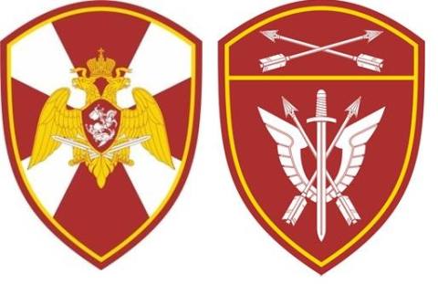 Комплект шевронов Росгвардия - СОБР (велкро) вышитые (красный)