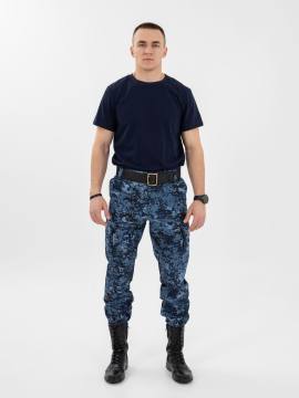 Брюки летние "Бастион" (рип-стоп смесовый, синяя "цифра")