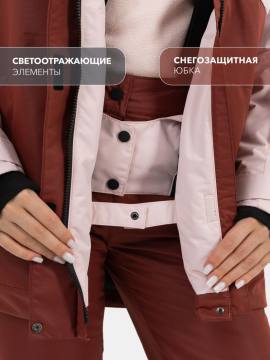 Куртка-парка утепленная женская "Ангара" (розовый/темный терракот)