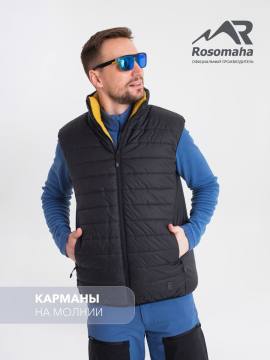 Жилет двухсторонний "Архыз" (черный/горчица) 