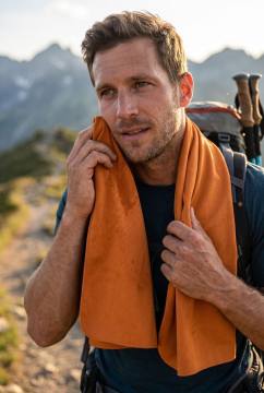 Полотенце спортивное из микрофибры 50х100 (оранжевый)