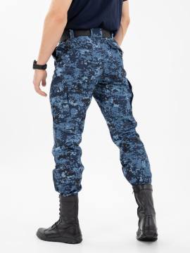 Брюки летние "Бастион" (рип-стоп смесовый, синяя "цифра")