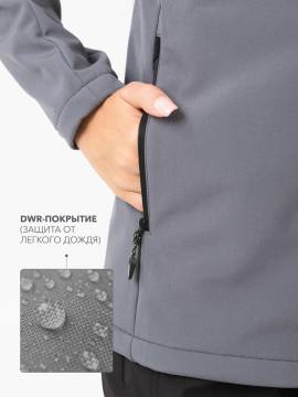 Куртка женская Softshell "Нея" (серый/лайм)