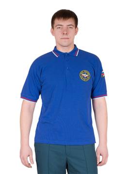 Рубашка-поло МЧС с триколором с к/р (синий)