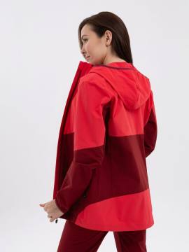 Куртка летняя женская Softshell "Лена" (коралл/бордовый)