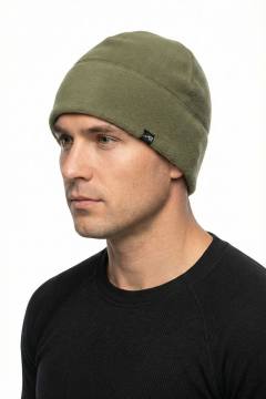 Шапка флисовая "Охотник" двусторонняя (хаки/оранжевый)