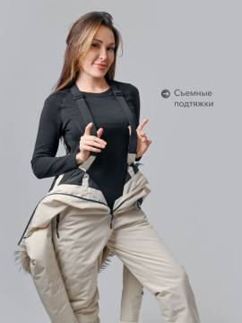 Комбинезон утепленный женский с опушкой "Елань" Н (молочный)