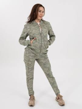 Куртка-бомбер летняя женская "Арма" (светлый камуфляж)