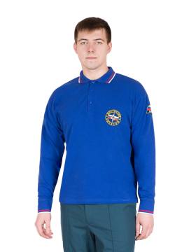 Рубашка-поло МЧС с триколором с д/р (синий)