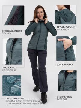 Куртка женская комбинированная Softshell "Кама" (темная бирюза)