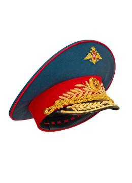 Фуражка генеральская МО парадная (морская волна, тулья 8,5 см.) 