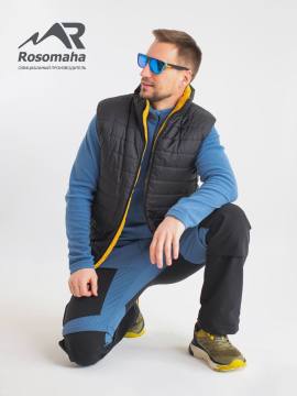 Жилет двухсторонний "Архыз" (черный/горчица) 