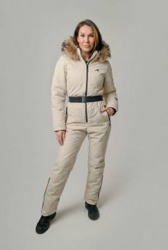 Комбинезон утепленный женский с опушкой "Елань" Н (молочный)