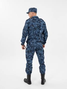 Костюм летний "Бастион" на молнии (рип-стоп смесовый, синяя "цифра")