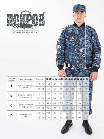 Куртка демисезонная "Пилот" (дюспо, синяя "цифра")
