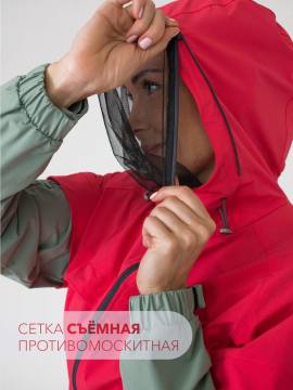 Комбинезон противоэнцефалитный женский Softshell "Турист Н" (коралл/бирюзовый)