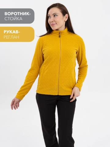 Куртка флисовая женская "Катунь" (горчица фактурный)
