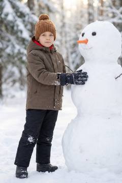 Костюм утепленный детский "Енот" Н (оливковый/черный)