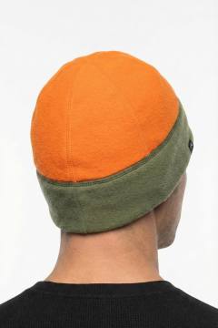 Шапка флисовая "Охотник" двусторонняя (хаки/оранжевый)